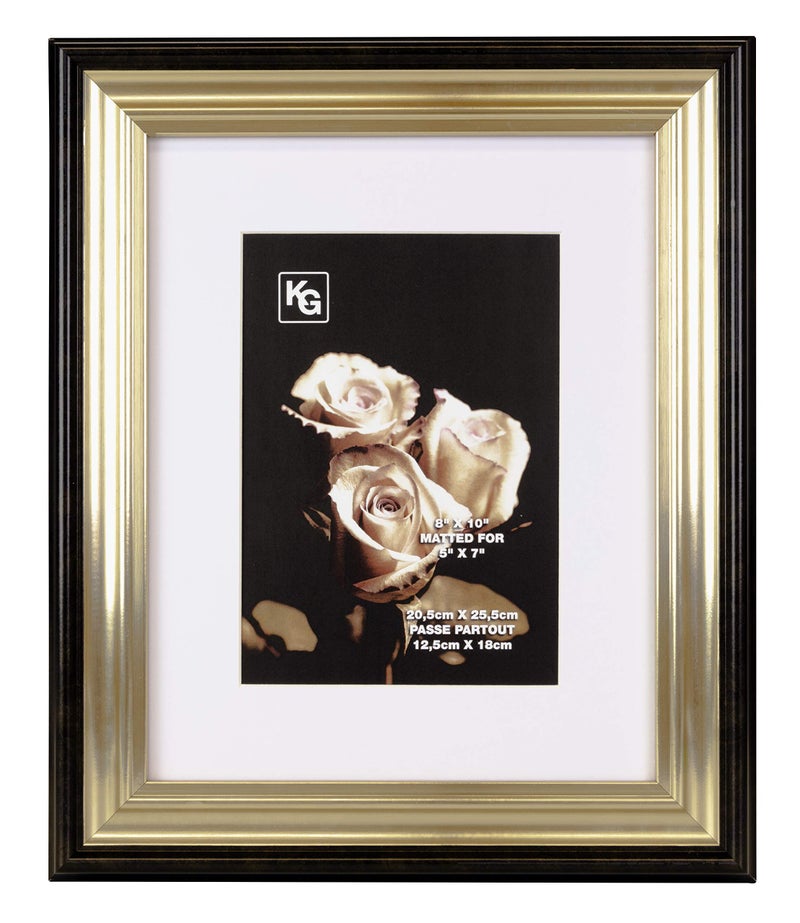 Kiera Grace kieragrace KG Jessica Photo Frame â€“ Black and Gold, 8" x 10" for 5" x 7" (PH40118-2) - Image 1